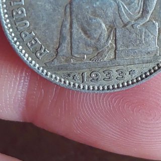 Moneda 1 Peseta Española 1933 Plata(15)