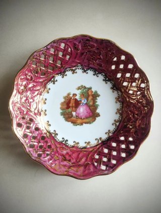 Piatto Limoges Francese Decorato