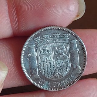 Moneda 1 Peseta Plata 1933 República Española(16)