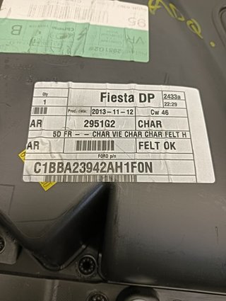 GUARNECIDO PUERTA DELANTERA DERECHA FORD FIESTA (