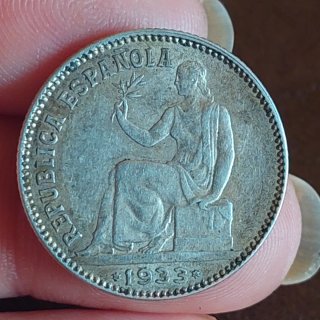 Moneda 1 Peseta Española Plata 1933(21)