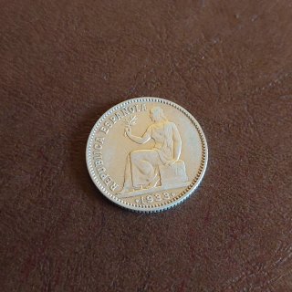 Moneda 1 Peseta Plata 1933 República Española(22)
