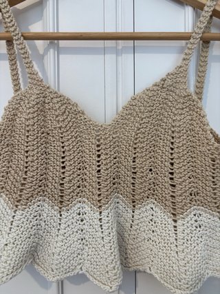 Vintage top Crochet hecho a mano Talla XS