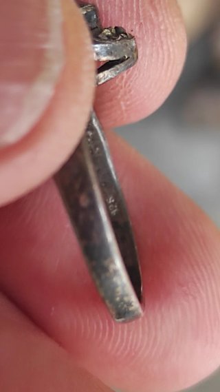 Anello antico Argento 925 con Pietra Rossa