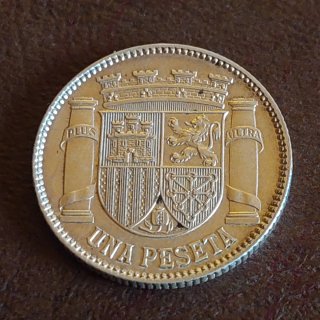 Moneda 1 Peseta Española 1933 Plata(23)