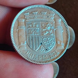 Moneda 1 Peseta Española 1933 Plata(23)