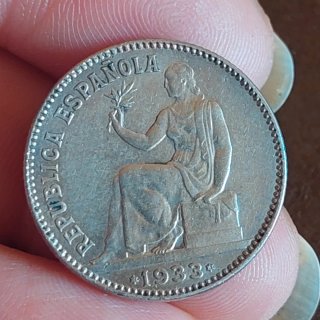 Moneda 1 Peseta Plata Española 1933(23)