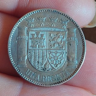 Moneda 1 Peseta Plata Española 1933(23)