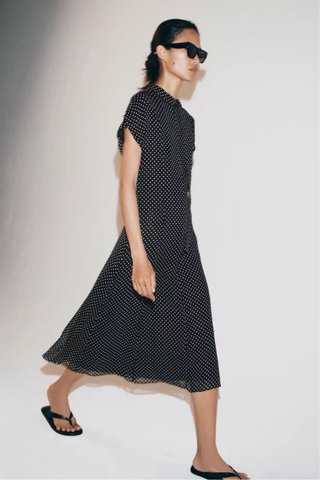 Vestido Zara lunares blanco y negro