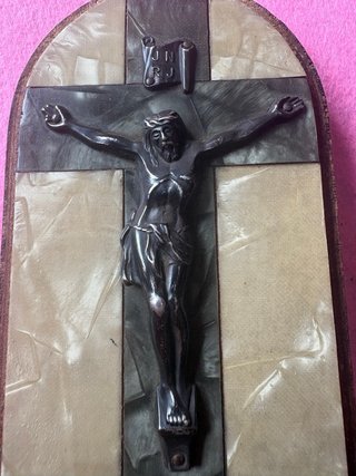 Cristo de sobremesa plata ley antiguo