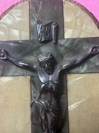 Cristo de sobremesa plata ley antiguo