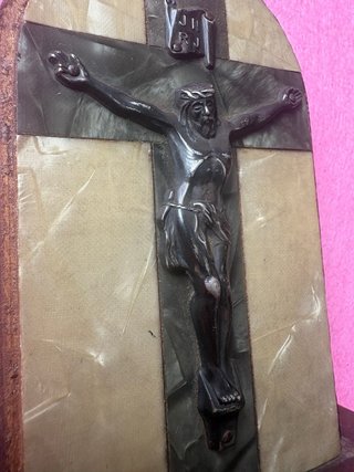 Cristo de sobremesa plata ley antiguo