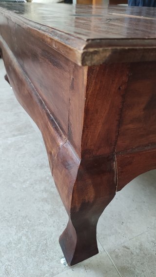Mesa centro madera maciza con cajón