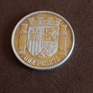 Moneda 1 Peseta Española 1933 Plata(25)