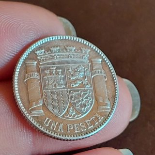 Moneda 1 Peseta Española 1933 Plata(25)
