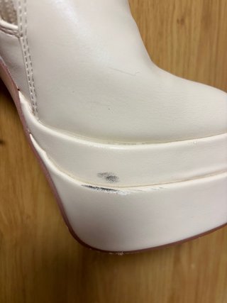 Botines Tacón Plataforma Beige