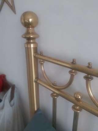 Cabecero de cama latón dorado antiguo
