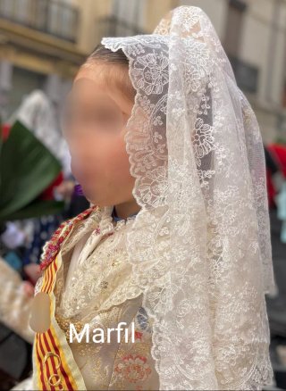 Mantilla Niña Blanca Encaje Nueva
