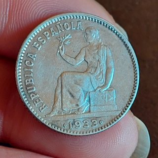 Moneda 1 Peseta Española 1933 Plata(26)
