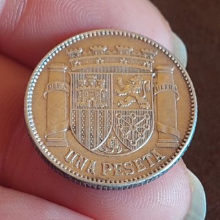 Moneda 1 Peseta Española 1933 Plata(26)