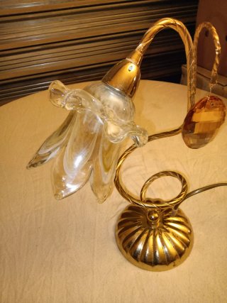 Lampada vintage oro e cristallo