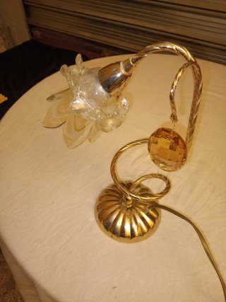 Lampada vintage oro e cristallo