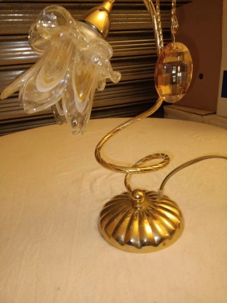 Lampada vintage oro e cristallo