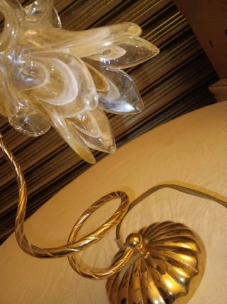 Lampada vintage oro e cristallo