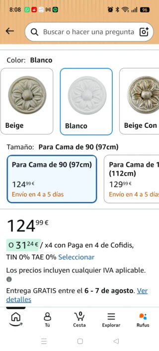 Cabecero forja cama 90 cm