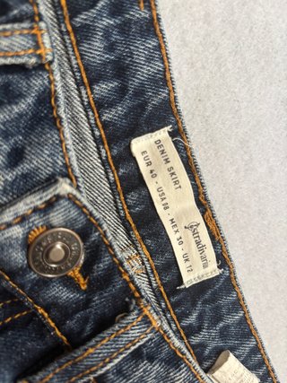 Falda vaquera Stradivarius azul desgastada talla40