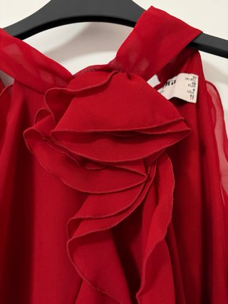 Top fiesta volantes tirantes rojo