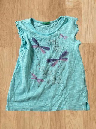 Maglietta Benetton bambina verde acqua 110cm