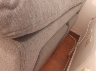 Sofá chaise longue gris tela