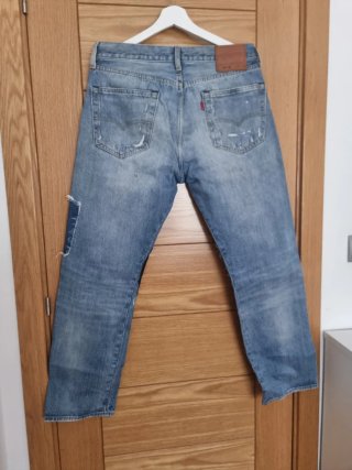 Pantalón vaquero hombre patchwork