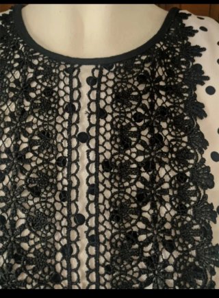 Vestido blanco lunares negro talla S nuevo