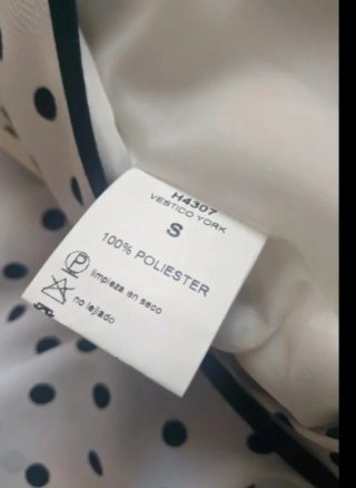 Vestido blanco lunares negro talla S nuevo