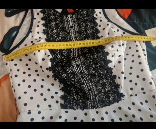 Vestido blanco lunares negro talla S nuevo
