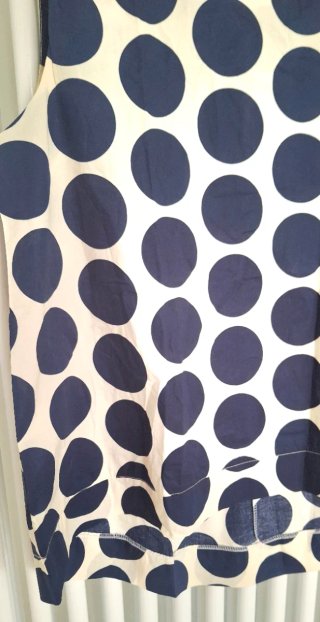 Canotta Made in Italy pois beige/blu