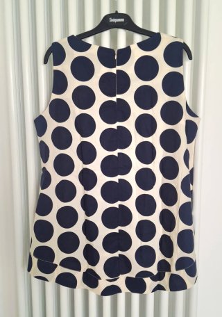 Canotta Made in Italy pois beige/blu
