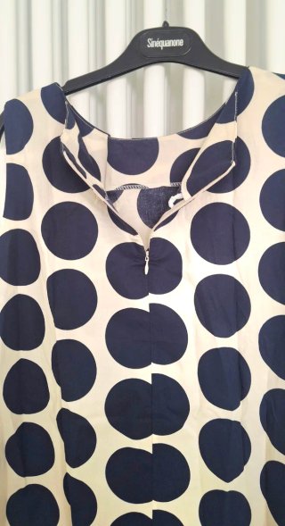 Canotta Made in Italy pois beige/blu