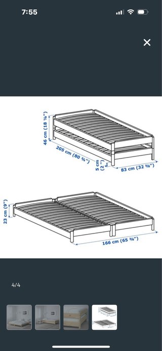 Cama apilable de madera Sin colchones