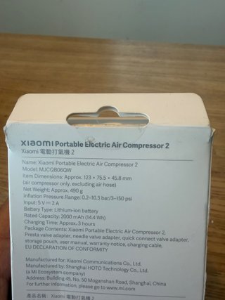 Xiaomi Portable Electric Air Compressor 2 compresor portátil negro