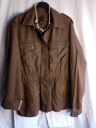Giacca Mash Misto Lino Marrone