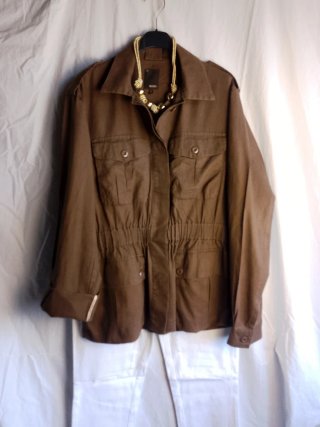 Giacca Mash Misto Lino Marrone