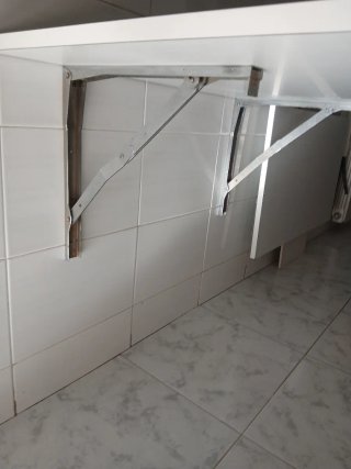 2 Mesas blancas madera y metal