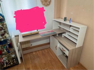 Escritorio moderno madera y blanco