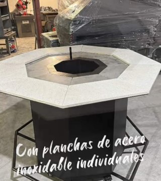 Parrilla Octogonal Madera y Metal Mesa DLD-31