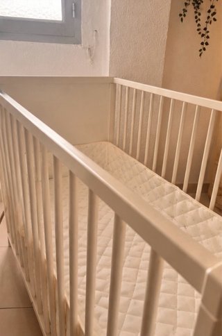 Cuna IKEA blanca 120x60 + colchón