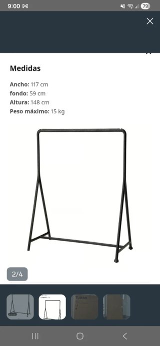Perchero Ikea TURBO con Ruedas Nuevo 50€