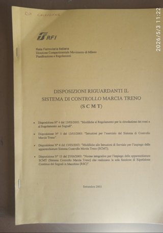 Documenti RFI Sistema Controllo Marcia Treno